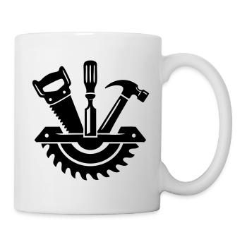 Outil de menuisier – Logo du charpentier - Mug blanc - blanc - Droite