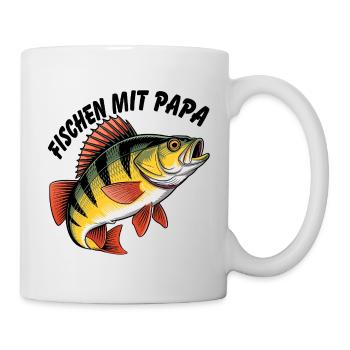 Fischen mit Papa - Tasse - Weiß - Rechts