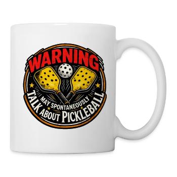 Avertissement : Badge de pickleball - Mug blanc - blanc - Droite