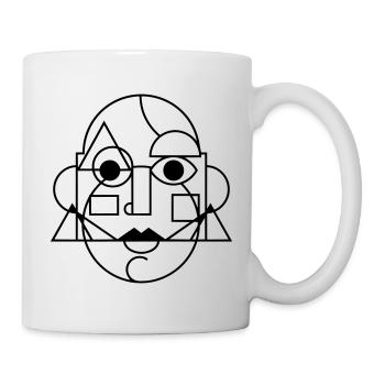 Visage d’art abstrait - Mug blanc - blanc - Droite