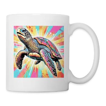 Schildkröte - Tasse - Weiß - Rechts