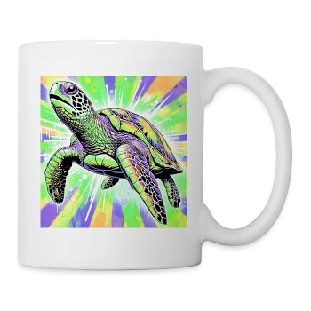 Schildkröte - Tasse - Weiß - Rechts