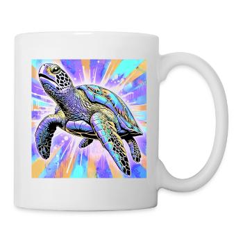 Schildkröte - Tasse - Weiß - Rechts