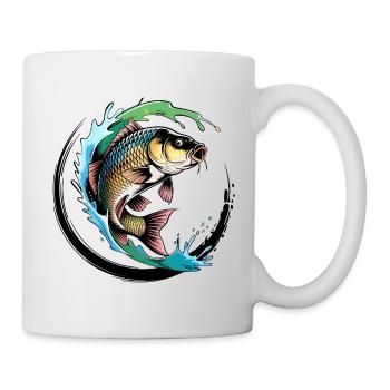Karpfen Angeln - Tasse - Weiß - Rechts