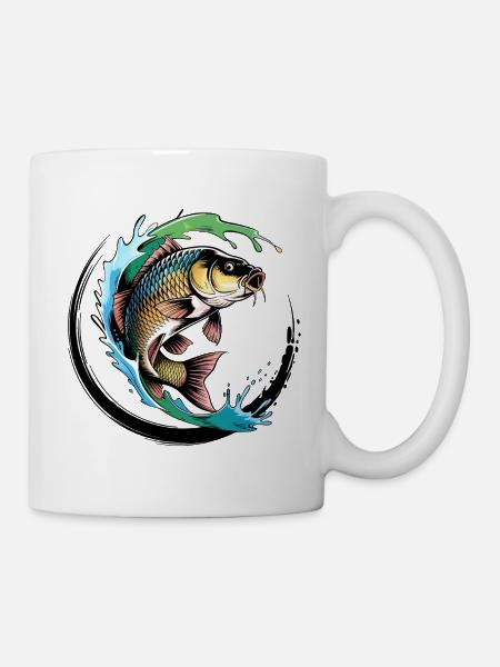 Karpfen Angeln - Tasse - Weiß