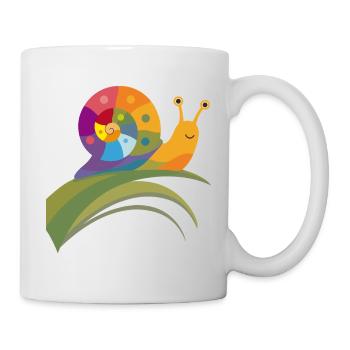 Colorful Snail on Leaf – Sweet Nature Motif - Mug - white - Right