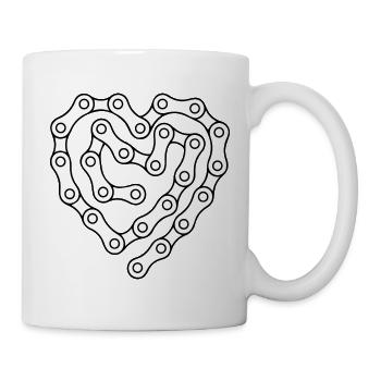 Chaîne de vélo Vélo Amour de cœur - Mug blanc - blanc - Droite