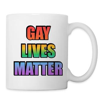 Gay Lives Matter Regenbogen-Tee - Tasse - Weiß - Rechts