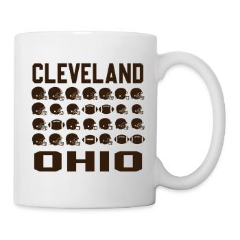 Muster der Cleveland Ohio Footballhelme - Tasse - Weiß - Rechts