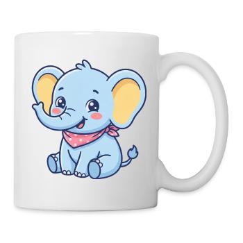 Blue Baby Elephant Bandana - Mug - white - Right