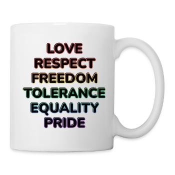 Neon Pride: Love Respect Freedom - Mug - white - Right