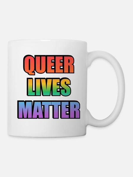 Queer Lives Matter Regenbogen - Tasse - Weiß