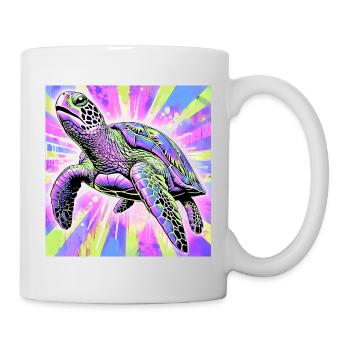 Schildkröte - Tasse - Weiß - Rechts
