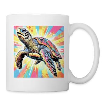 Schildkröte - Tasse - Weiß - Rechts