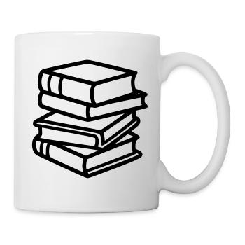 Bücherstapel Lesen Buchclub Lehrer Bibliothek - Tasse - Weiß - Rechts