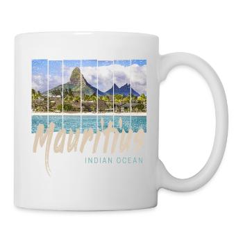 Mauritius im Indischen Ozean Strand Souvenir - Tasse - Weiß - Rechts