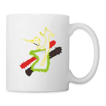 Kickschuss Fußballer Stürmer - Tasse - Weiß - Rechts