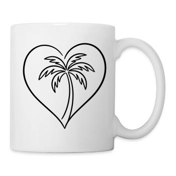 Palmier Amour au cœur - Mug blanc - blanc - Droite