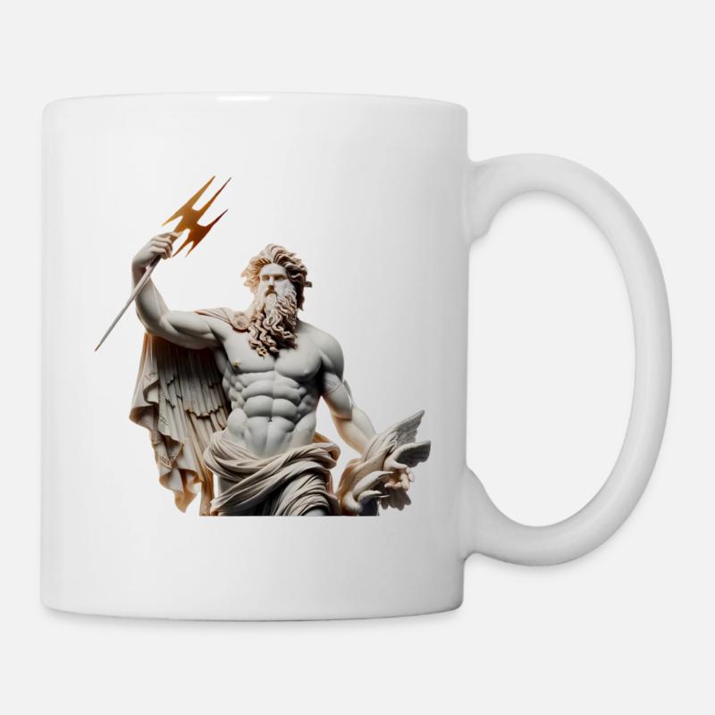 Zeus God of Thunder Statue - Mug - white