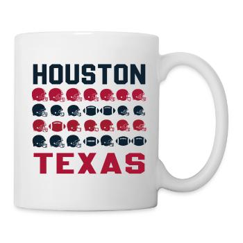 Houston Texas Retro Football - Tasse - Weiß - Rechts