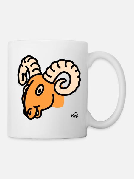 Widder groß - Tasse - Weiß