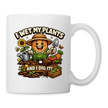 I water my plants and I love it - Mug - white - Right