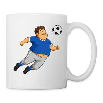 Fußballer  mit Ball - Tasse - Weiß - Rechts