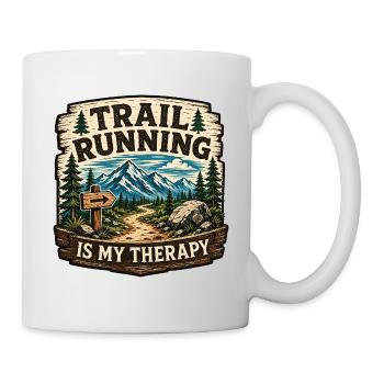 Trail Running Is My Therapy Badge - Mug - white - Right