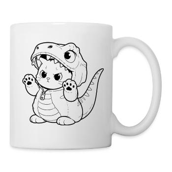 Cuddly dino kitten design - Mug - white - Right
