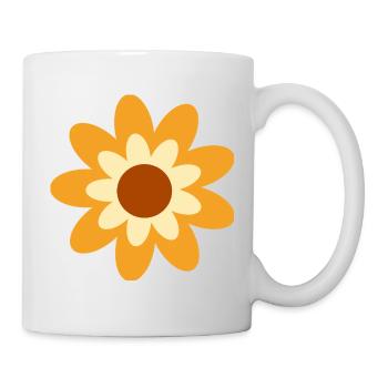 70er Jahre Retro Blume Blüte Geschenk Hippie Musik - Tasse - Weiß - Rechts