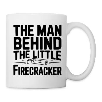 Der Mann hinter dem kleinen Feuerwerkskörper - Tasse - Weiß - Rechts