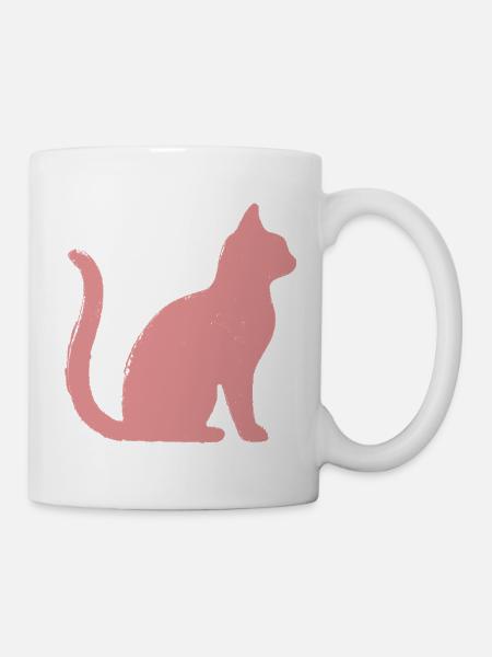 Katze Umriss - Pastell - Tasse - Weiß