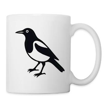 Elster Vogel - Tasse - Weiß - Rechts