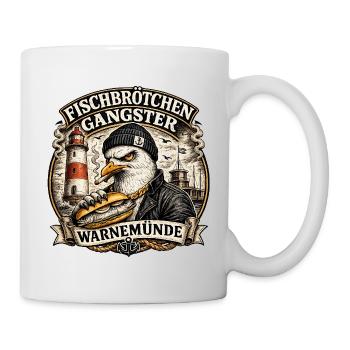 Fischbrötchen Gangster Warnemünde 2 - Tasse - Weiß - Rechts
