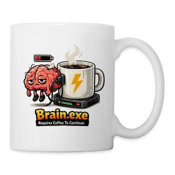 Kaffeegetriebenes Gehirn - Tasse - Weiß - Rechts