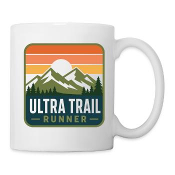 Ultra Trail Runner Retro Mountain Patch - Tasse - Weiß - Rechts