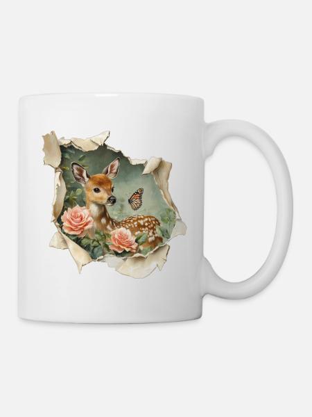 Reh Rehkitz - Tasse - Weiß
