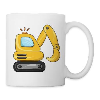 Excavator Kids | Chantier | Dessin animé drôle - Mug blanc - blanc - Droite