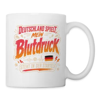 Mein Blutdruck steht in der Startelf - Tasse - Weiß - Rechts