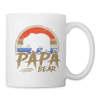 Papa Bear Cadeau rétro Fête des Pères - Mug blanc - blanc - Droite