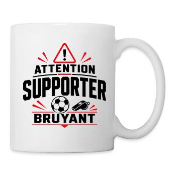 Attention Supporter Bruyant - Foot Humour - Mug blanc - blanc - Droite