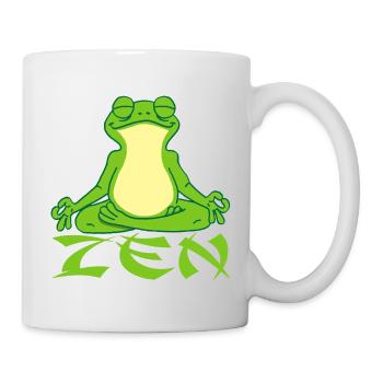Zen Frog Doing Yoga - Mug - white - Right