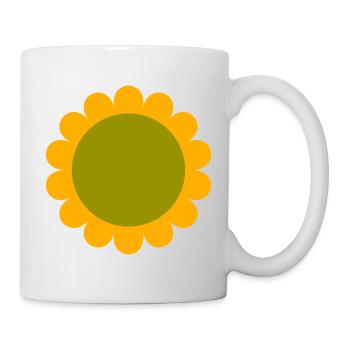 Abstract Sunflower Green Yellow - Mug - white - Right