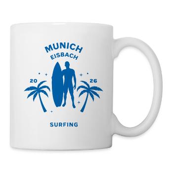 Silhouette des palmiers Munich Surfing 2026 - Mug blanc - blanc - Droite