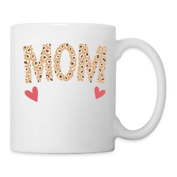 Mom Life Leopard Herzmotiv für Stilvolle Mütter - Tasse - Weiß - Rechts