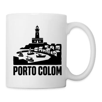 Porto Colom Silhouette Wahrzeichen - Tasse - Weiß - Rechts