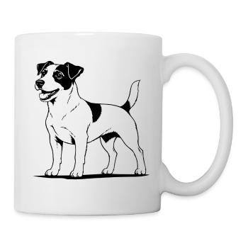 Jack Russell Terrier standing black - Mug - white - Right