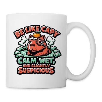 Be Like Capy: Calm Wet Slightly Suspicious - Tasse - Weiß - Rechts