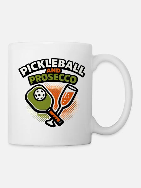 Pickleball und Prosecco Fusion - Tasse - Weiß