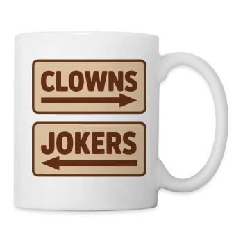Clowns Jokers Drôle Dicton avec des flèches pour - Mug blanc - blanc - Droite